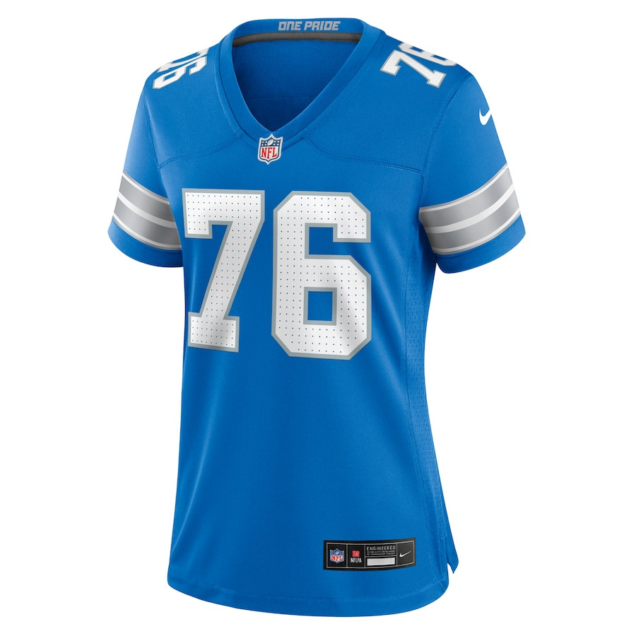 Connor Galvin 76 Detroit Lions Team Game Blue NFL Jersey Women's