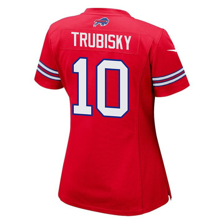 Mitch Trubisky 10 Buffalo Bills Team Game Red NFL Jersey Women's