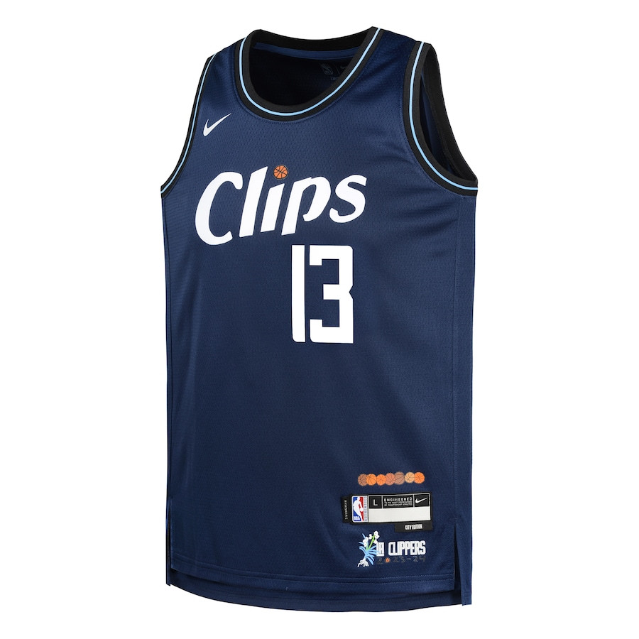 Paul George 13 Los Angeles Clippers 2023/24 City Edition Swingma Navy NBA Jersey Youth