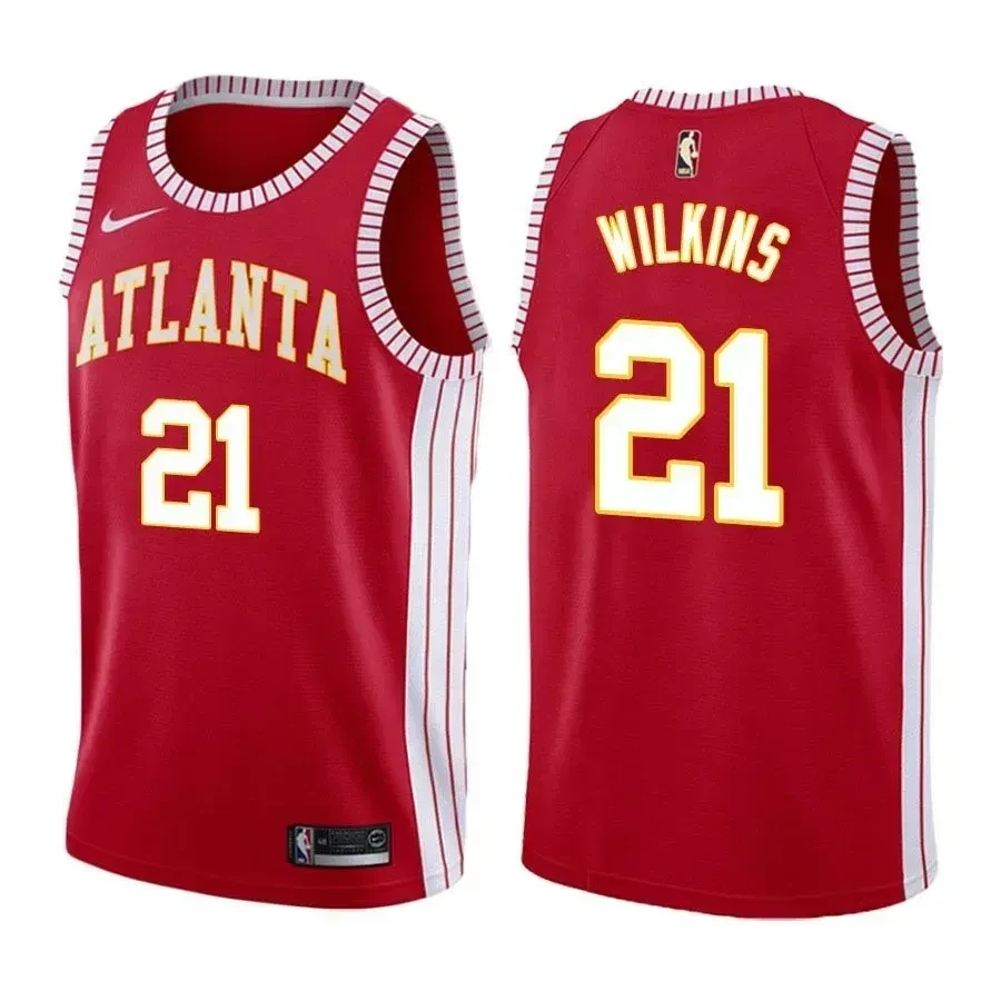 Atlanta Hawks Dominique Wilkins 21 Classic Edition Red NBA Jersey Men's