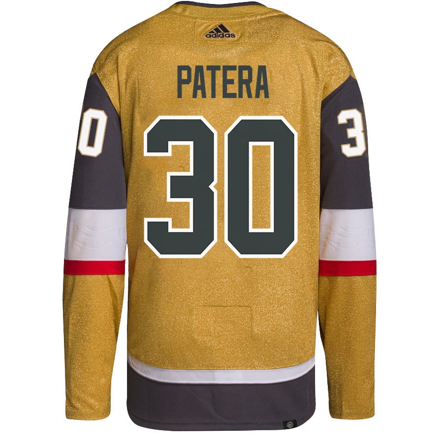 Jiri Patera 30 Vegas Golden Knights Stanley Cup 2023 Champions Patch Home Breakaway Gold NHL Jersey Men's