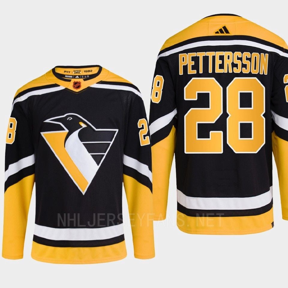 Pittsburgh Penguins 2022 Reverse Retro 2.0 Marcus Pettersson 28 Black Primegreen NHL Jersey Men's
