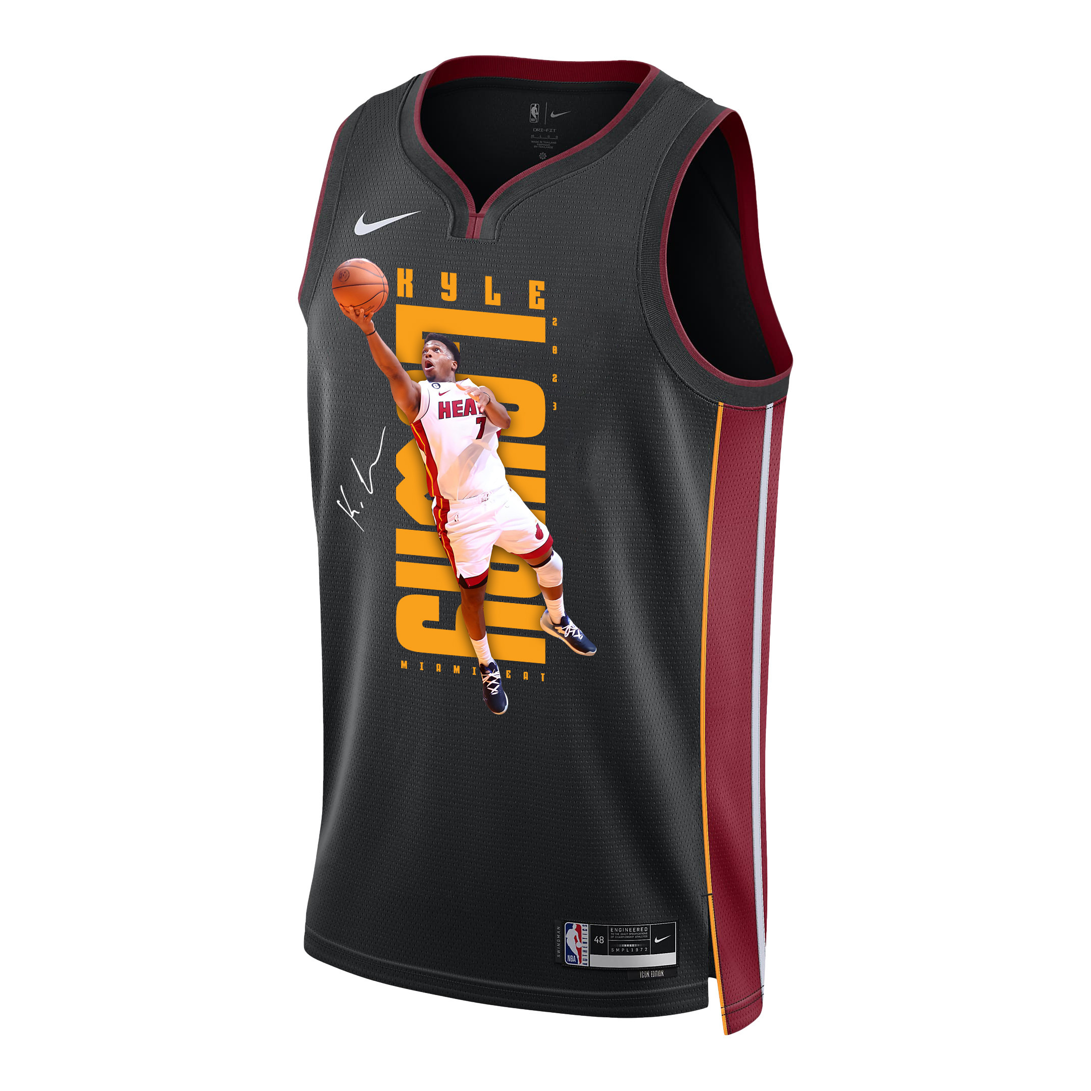 Kyle Lowry 7 Miami Heat Shooting Flair 2023 Champions Swingman Black NBA Jersey Men's