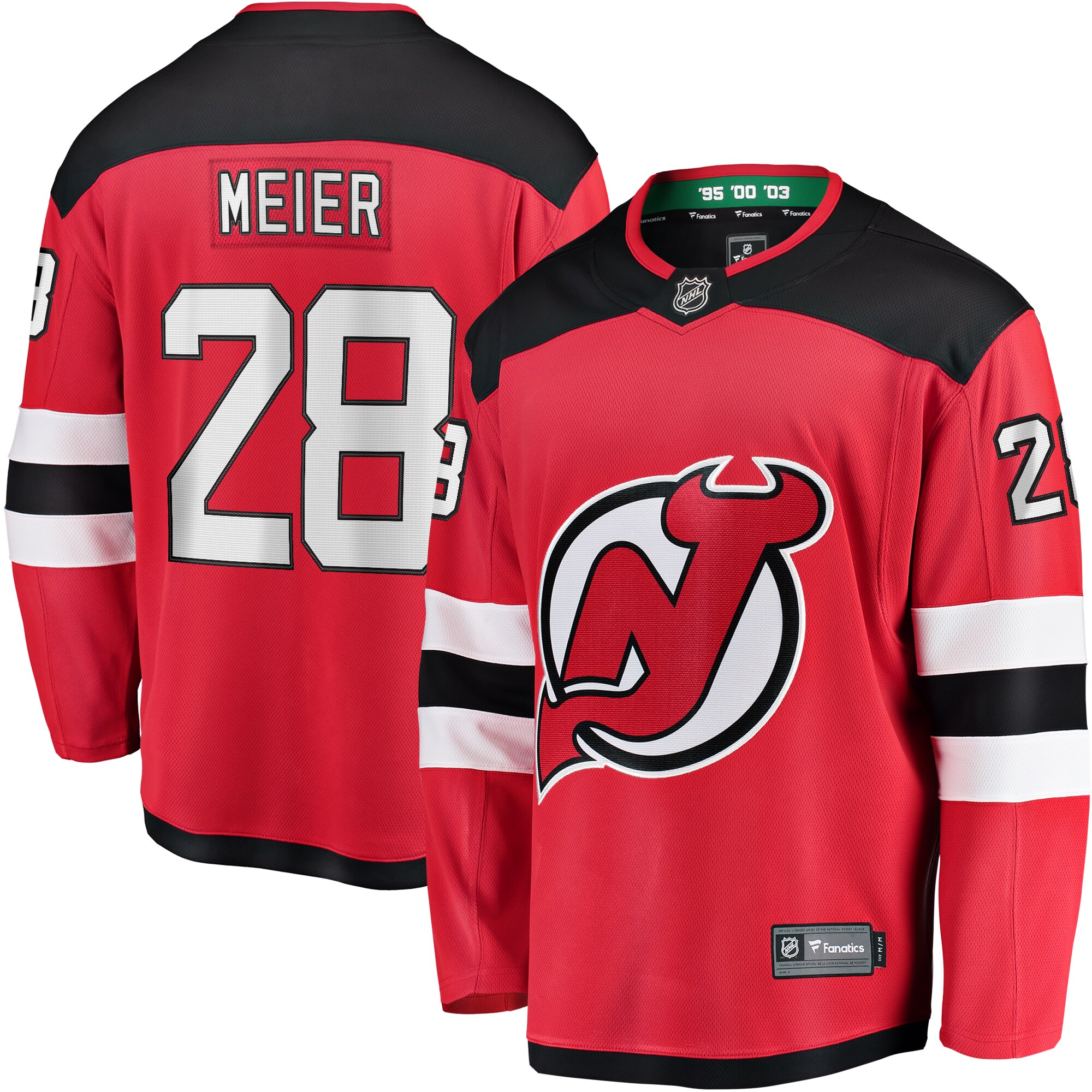 New Jersey Devils Timo Meier Red Home Breakaway NHL Jersey Men's