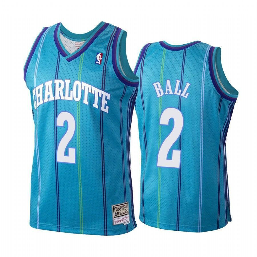 Lamelo Ball 2 Charlotte Hornets Hardwood Classics Teal NBA Jersey Men's