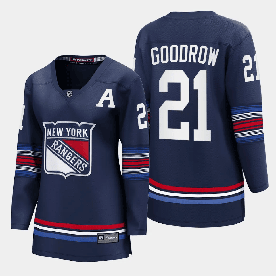 Barclay Goodrow 21 New York Rangers Alternate Premier Breakaway Navy NHL Jersey Women's