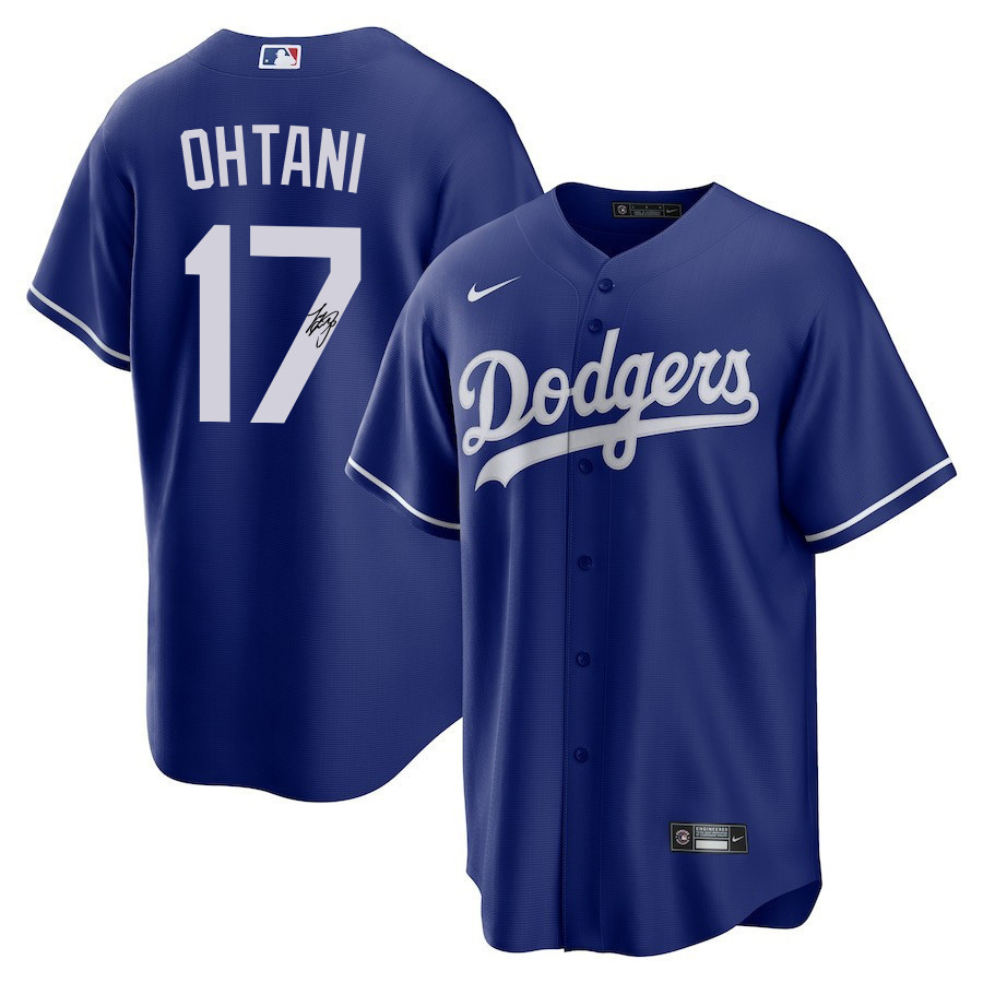 Shohei Ohtani 17 Signed Los Angeles Dodgers Alternate Royal MLB Jersey Men's