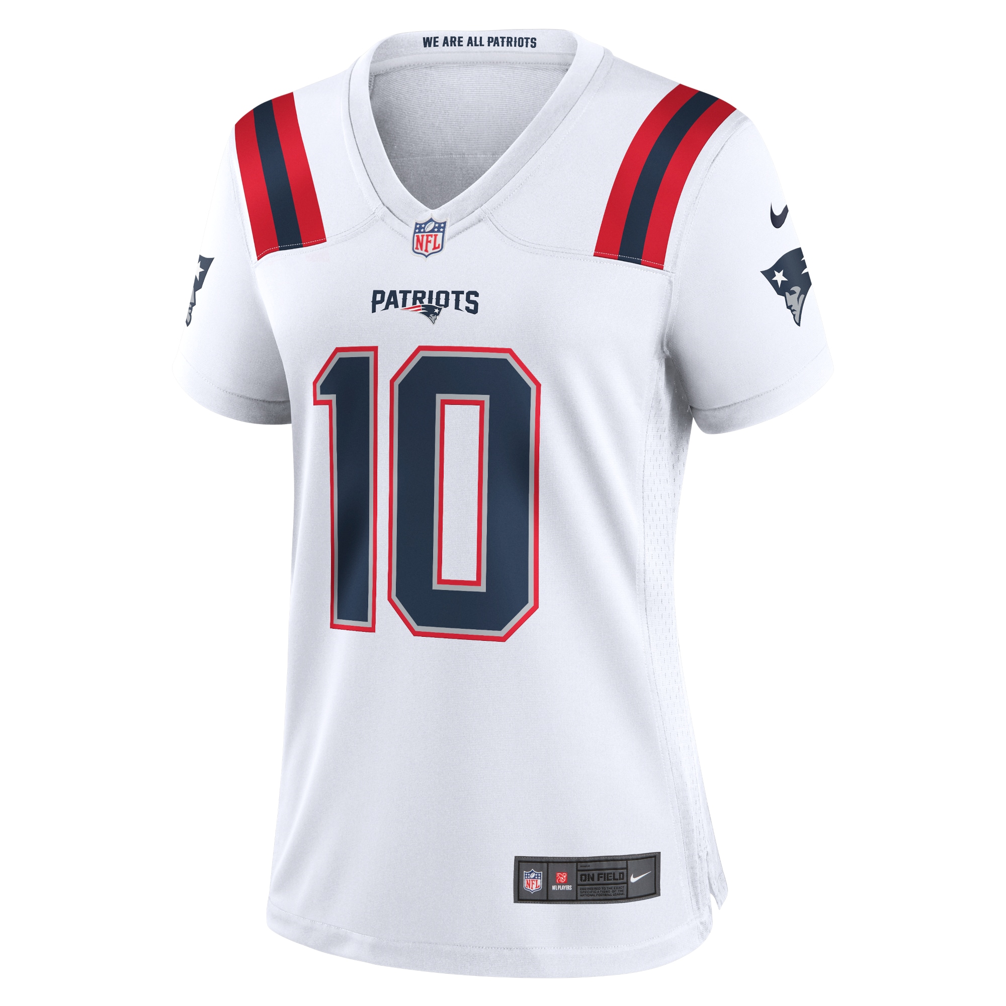 New England Patriots Mac Jones White Game NFL Jersey Women's