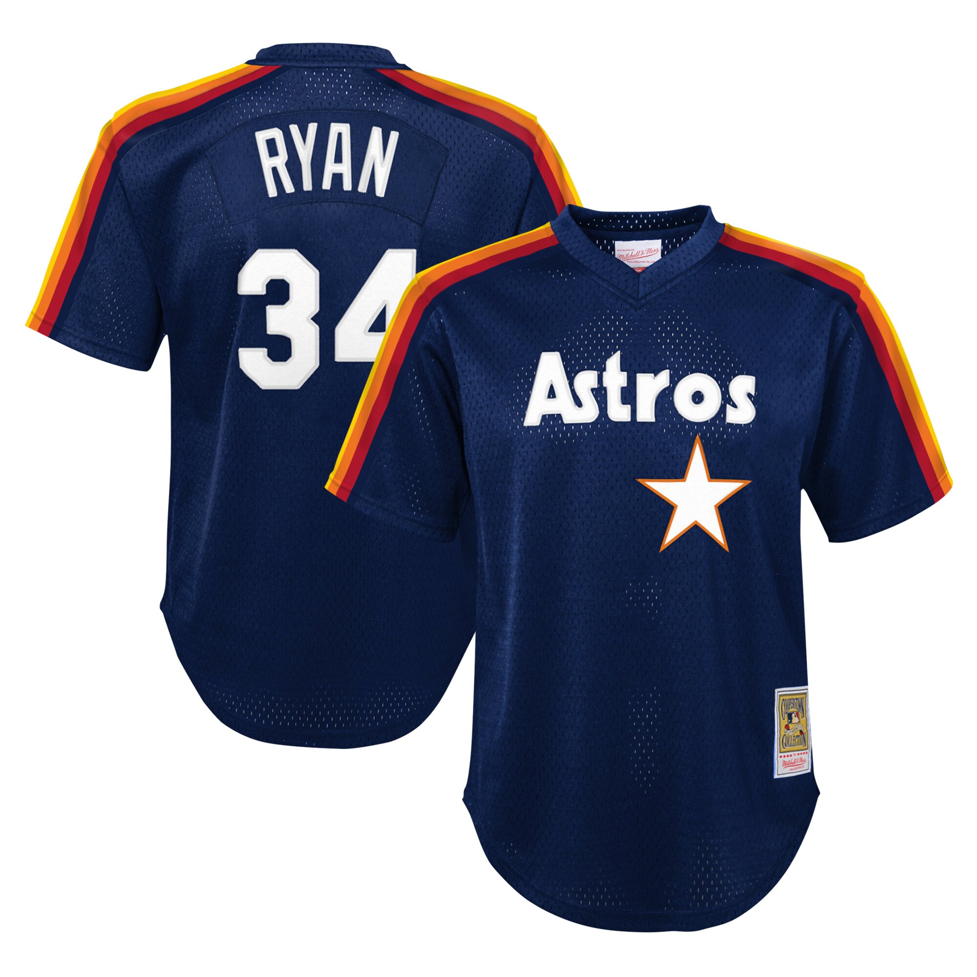 Houston Astros Nolan Ryan Mitchell Ness Navy Cooperstown Collection Mesh Batting Practice MLB Jersey Youth