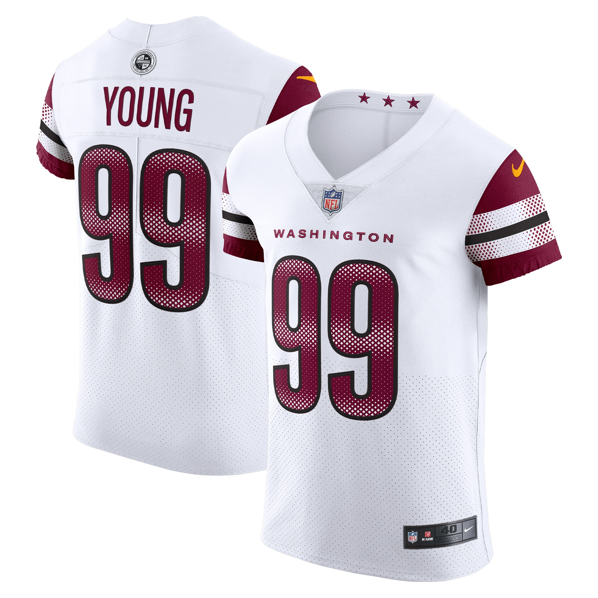 Washington Commanders Chase Young White Vapor Elite NFL Jersey Men's