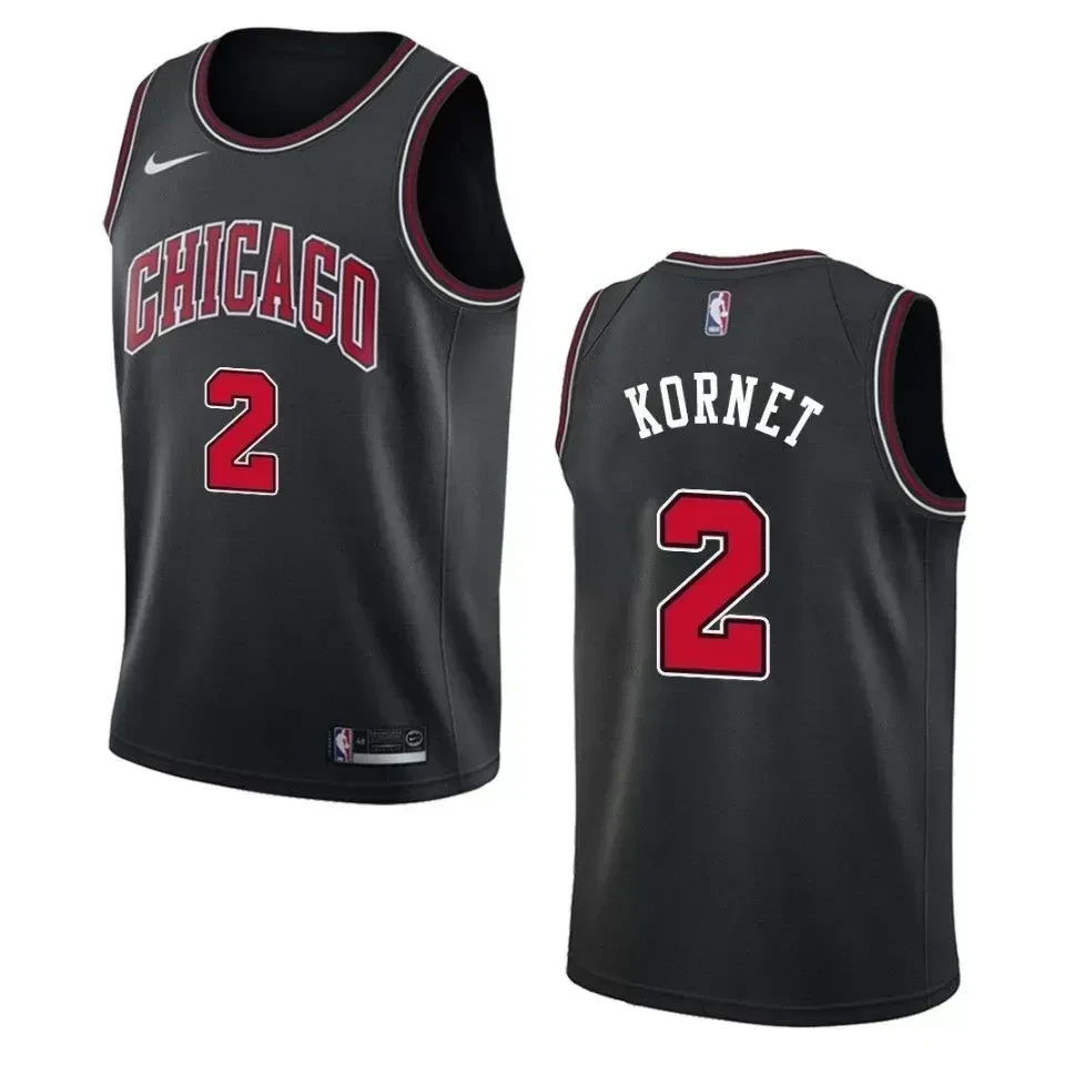 Chicago Bulls 2 Luke Kornet Statement Swingman Black NBA Jersey Men's