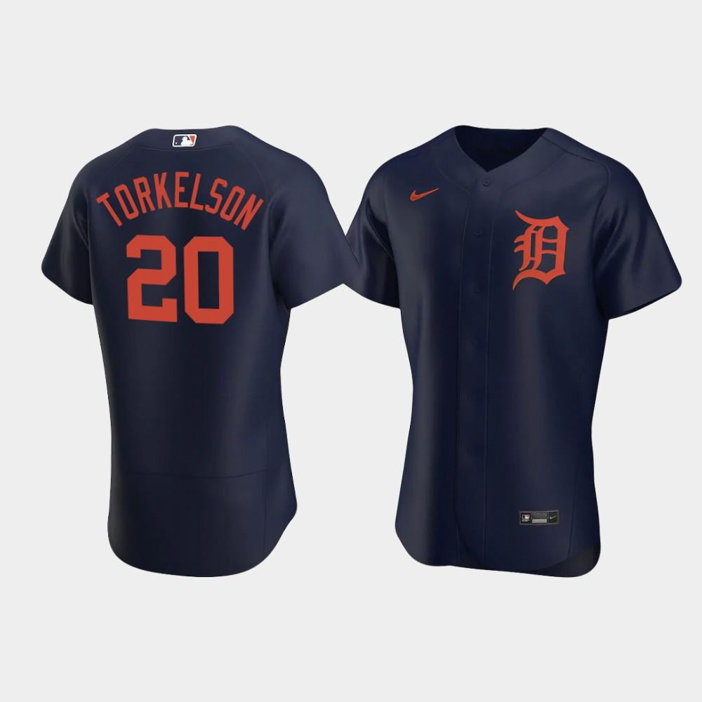 Detroit Tigers 20 Spencer Torkelson Navy Alternate Team MLB Jersey Men's