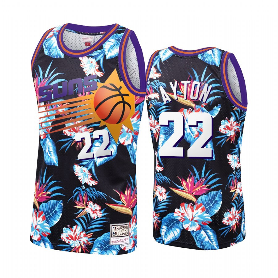 Deandre Ayton 22 Phoenix Suns Black Floral Fashion NBA Jersey Men's