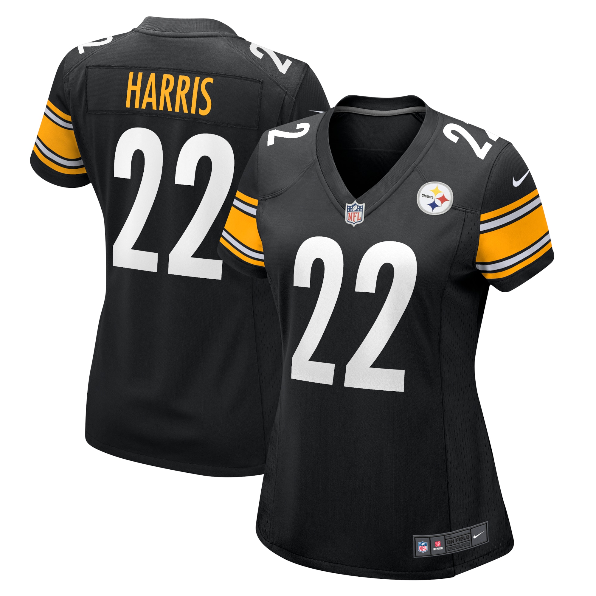Pittsburgh Steelers Najee Harris Black Team Game NFL Jersey Women's