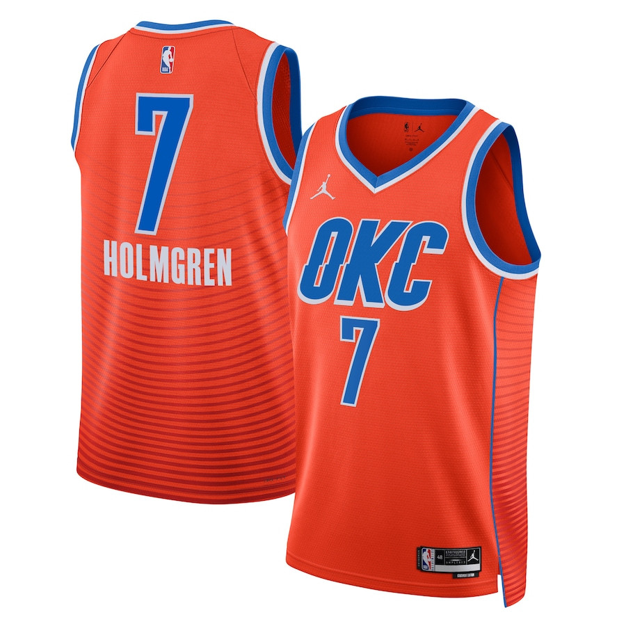 Chet Holmgren 7 Oklahoma City Thunde Unisex Swingman Statement Edition Orange NBA Jersey Unisex