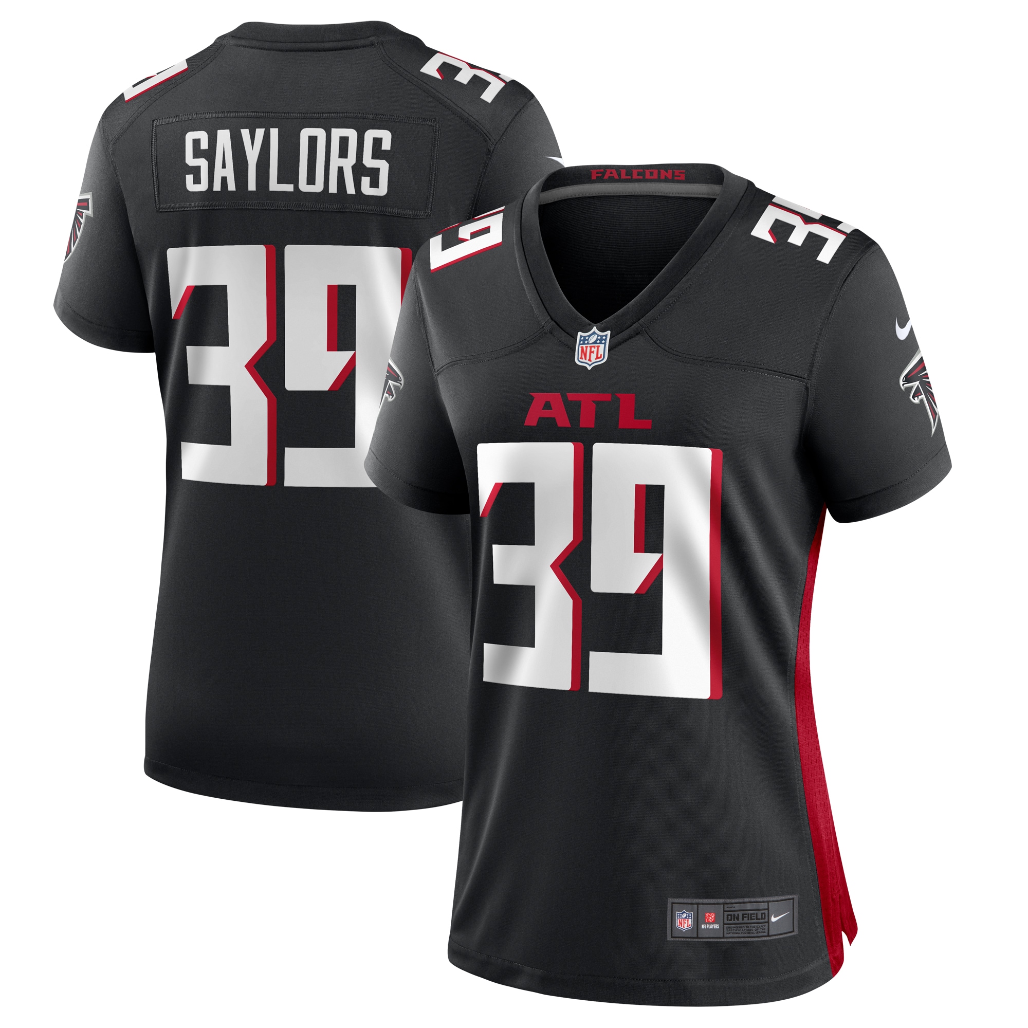 Atlanta Falcons Jacob Saylors Black Game NFL Jersey Women's