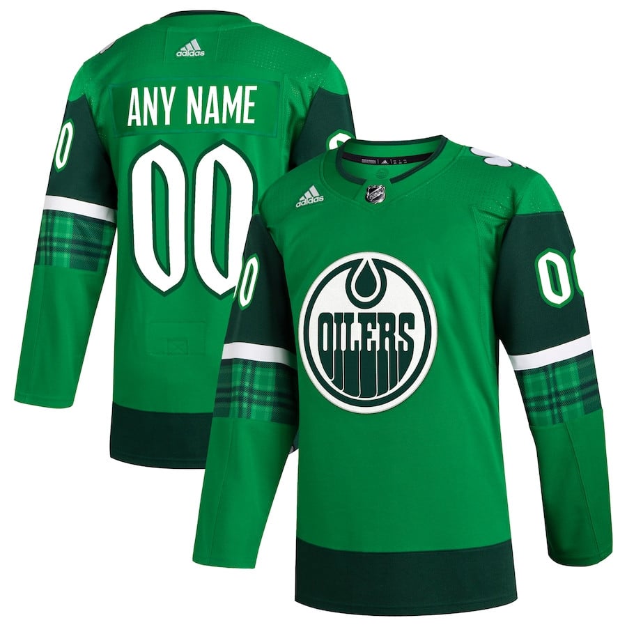 Edmonton Oilers St. Patrick's Day Custom Kelly Green NHL Jersey Men's