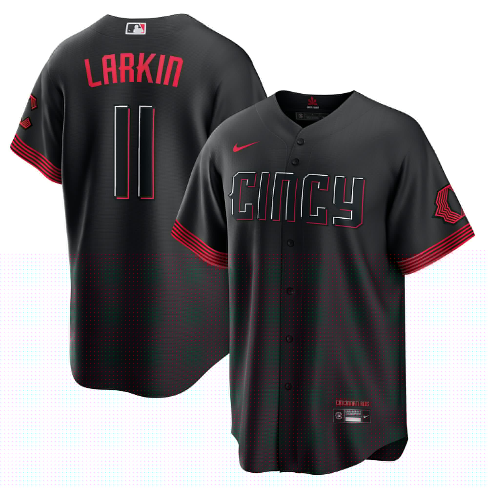 Cincinnati Reds Barry Larkin Black City Connect Player MLB Jersey Men's