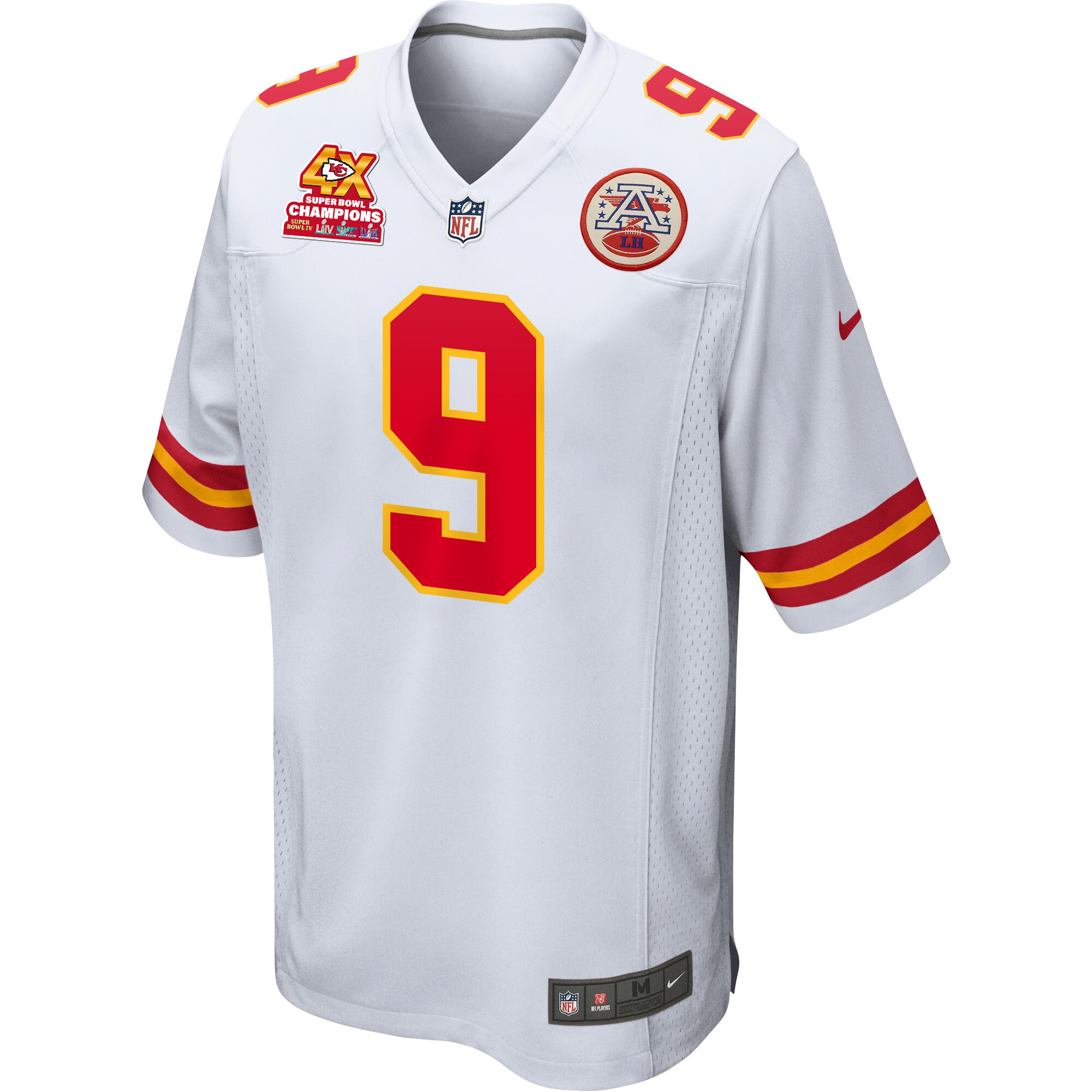 Blaine Gabbert 9 Kansas City Chiefs Super Bowl LVIII Champions 4X Game White NFL Jersey Men's