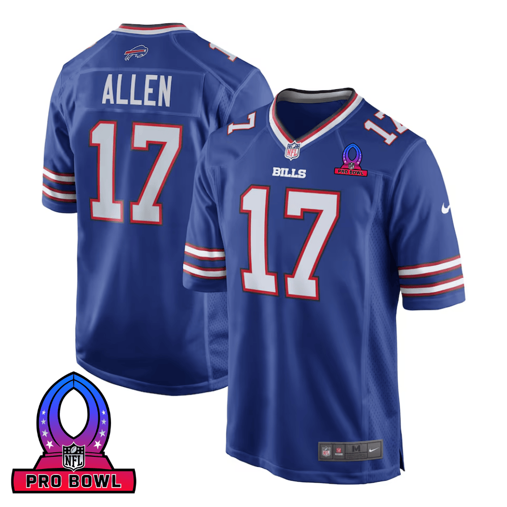 Josh Allen 17 Buffalo Bills 2025 Pro Bowl Patch Game Royal NFL Jersey Men's