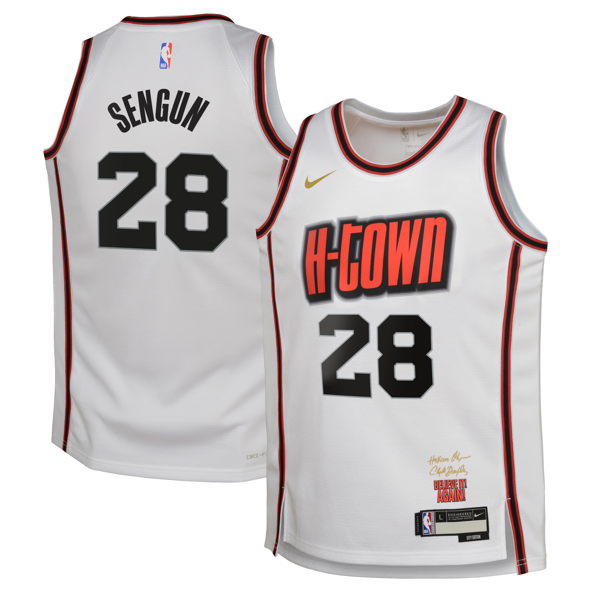 Houston Rockets City Edition Swingman 202 White Alperen Sengu NBA Jersey Youth