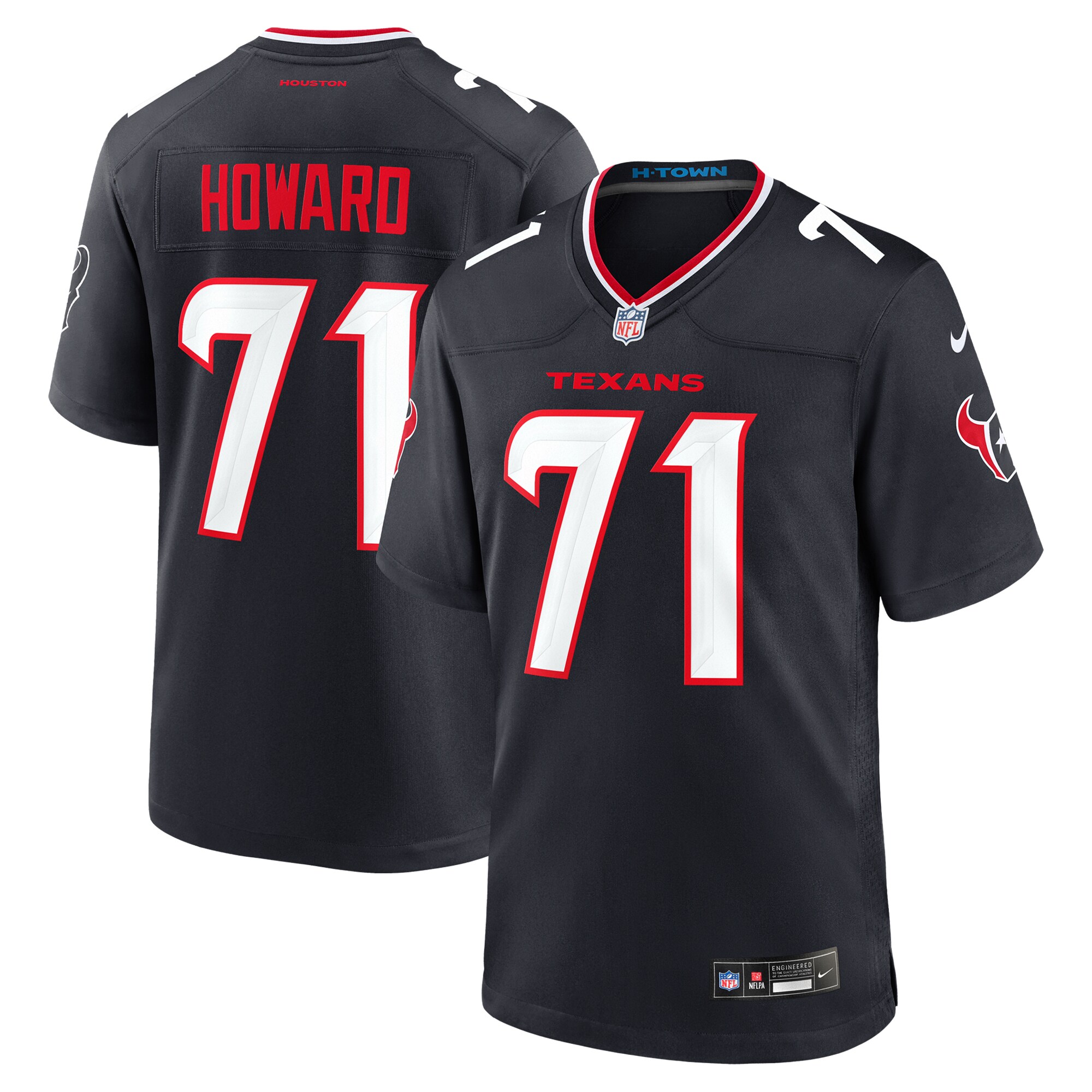 Houston Texans Tytus Howard Navy Team Game NFL Jersey Men's