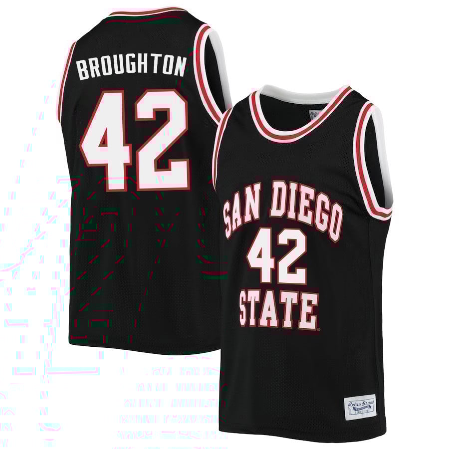 Triston Broughton 42 San Diego State Aztecs 2023- Black NCAA Jersey Men's