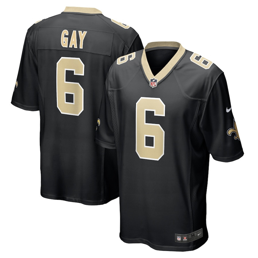 Willie Gay 6 New Orleans Saints Game Black NFL Jersey Men's