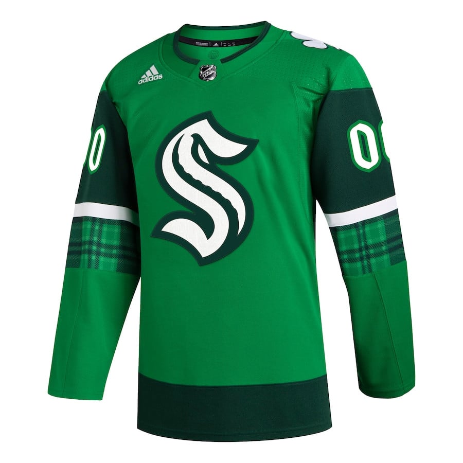 Seattle Kraken St. Patrick's Day Custom Kelly Green NHL Jersey Men's