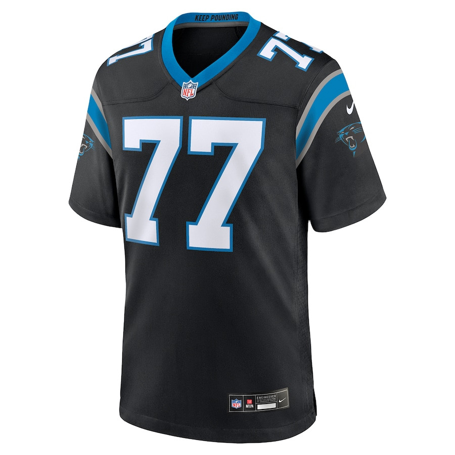 Yosh Nijman 77 Carolina Panthers Game Black NFL Jersey Men's