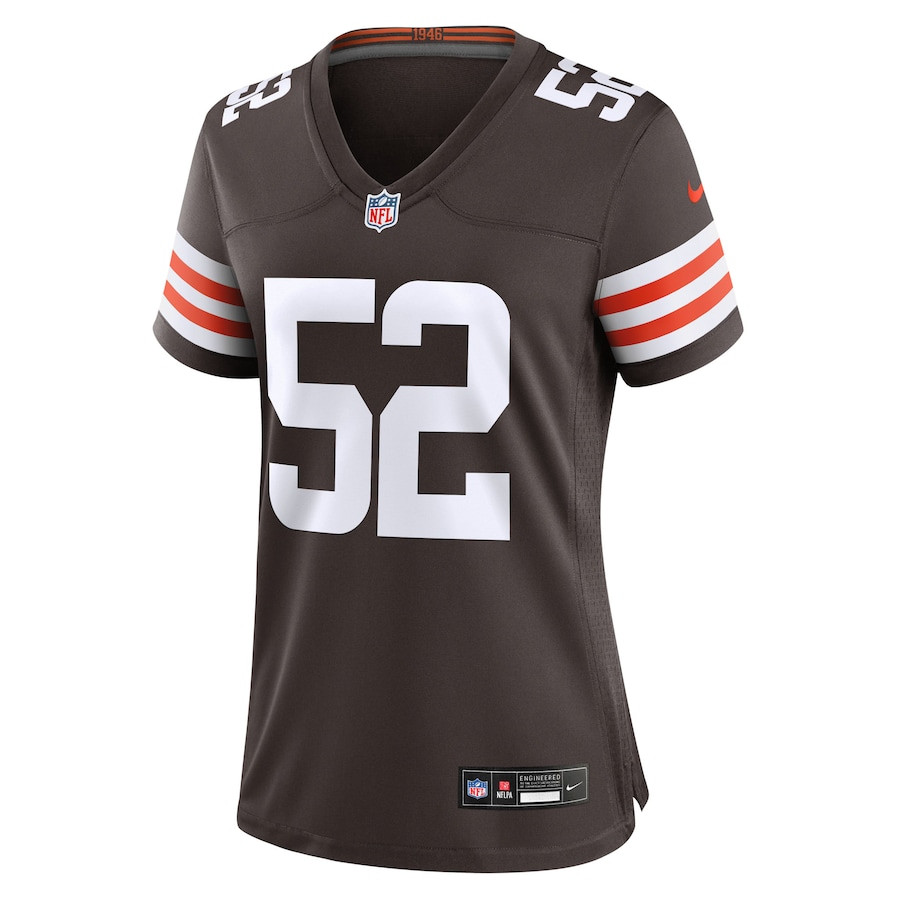 Elerson Smith 52 Cleveland Browns Team Game Brown NFL Jersey Women's