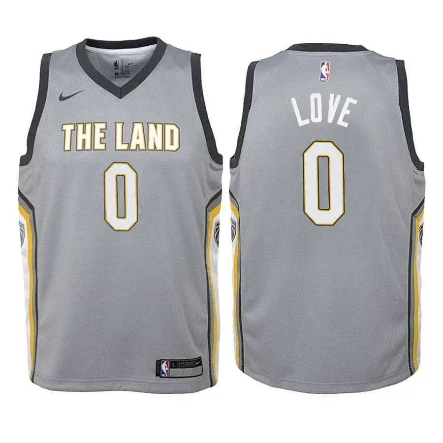 Cleveland Cavaliers Kevin Love 0 City Edition Gray NBA Jersey Youth