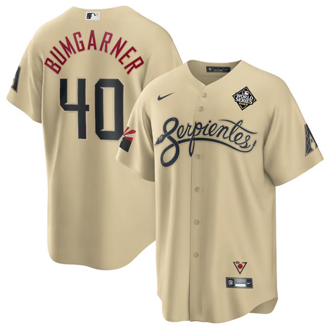 Madison Bumgarner 40 Arizona Diamondbacks 2023 World Series Gold MLB Jersey Men's