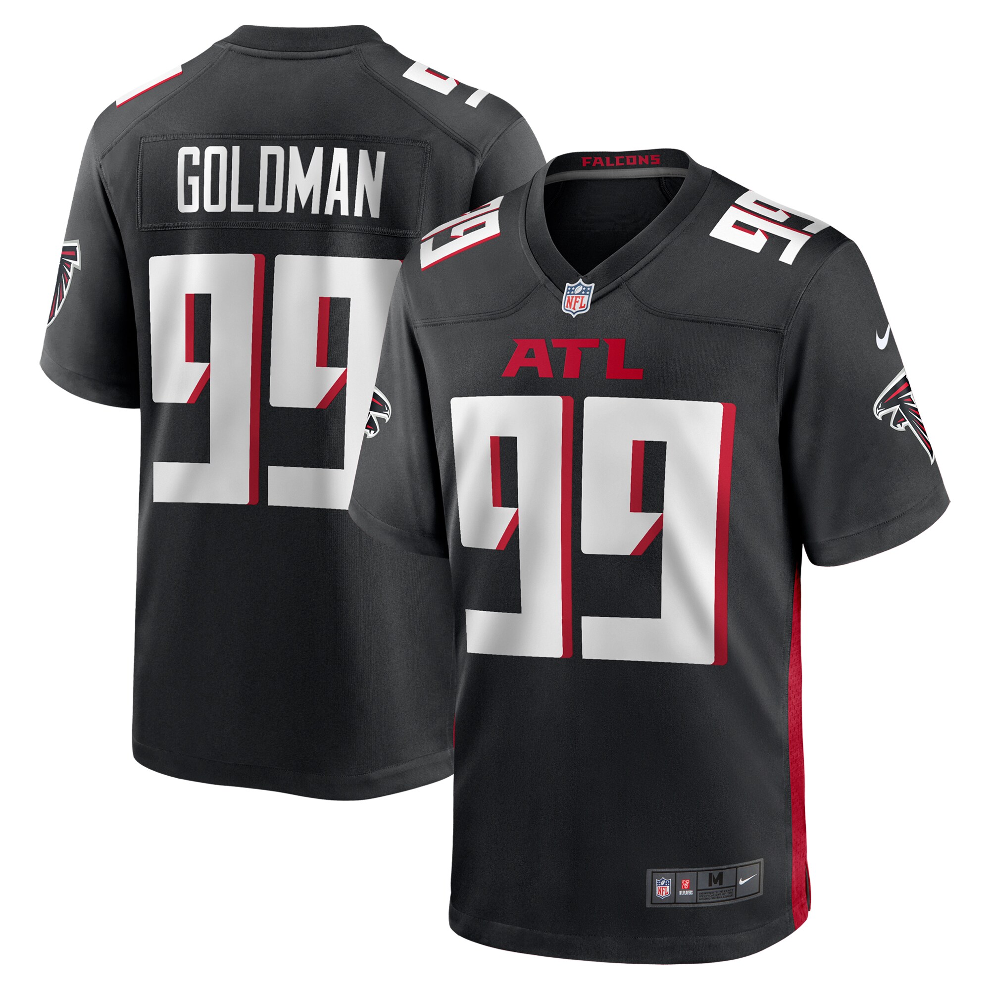 Atlanta Falcons Eddie Goldman Black Team Game NFL Jersey Men's