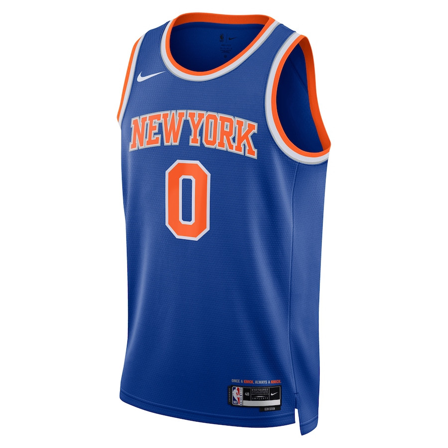 Donte DiVincenzo 0 New York Knicks Unisex Swingman Icon Edition Blue NBA Jersey Unisex