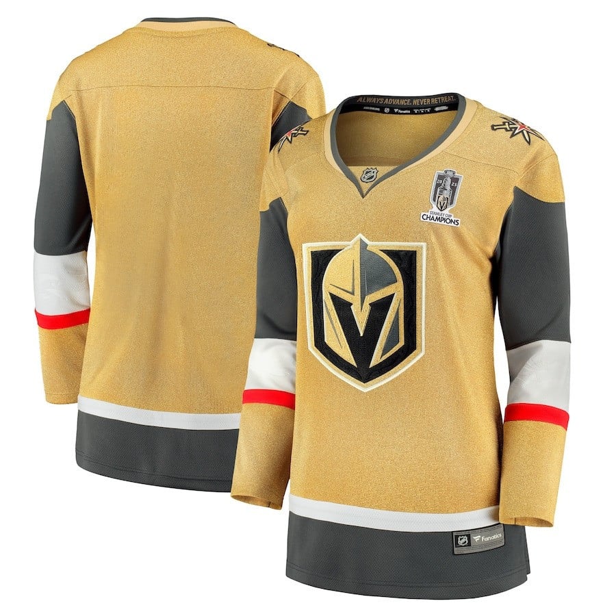 Vegas Golden Knights 2023 Stanley Cup Champions Home Breakaway Gold NHL Jersey Women's