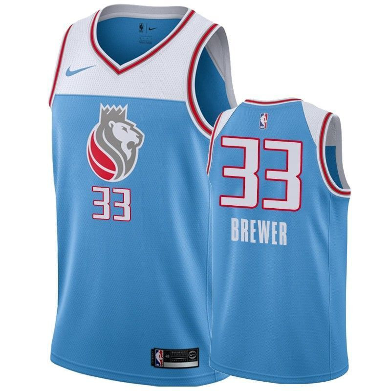 Kings Corey Brewer 33 City Blue NBA Jersey Men's