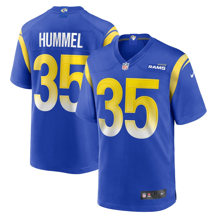 Jake Hummel 35 Los Angeles Rams Game Player Royal NFL Jersey Men's