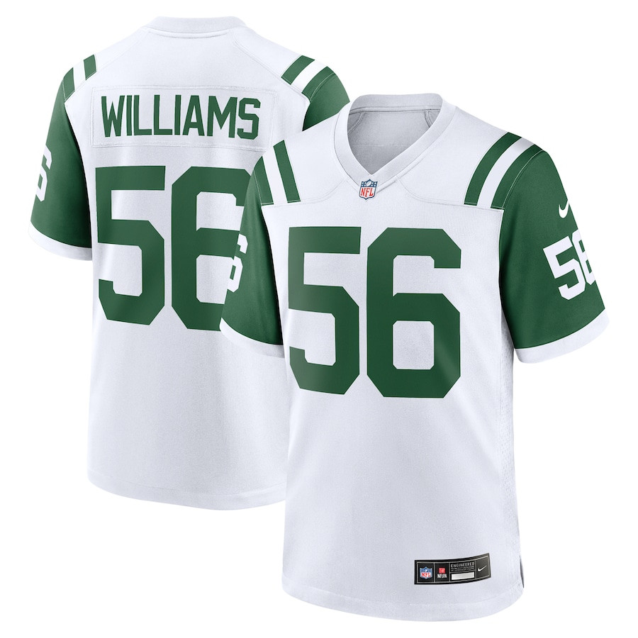 Quincy Williams 56 New York Jets Classic Alternate Game White NFL Jersey Men's