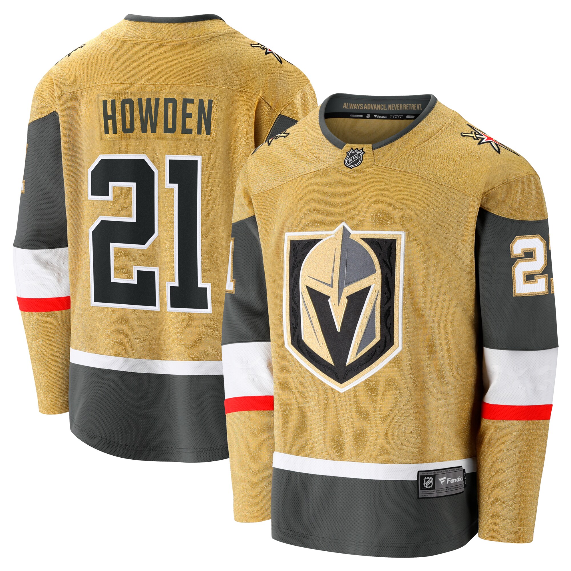 Vegas Golden Knights Brett Howden Gold Home Premier Breakaway Player NHL Jersey Men's
