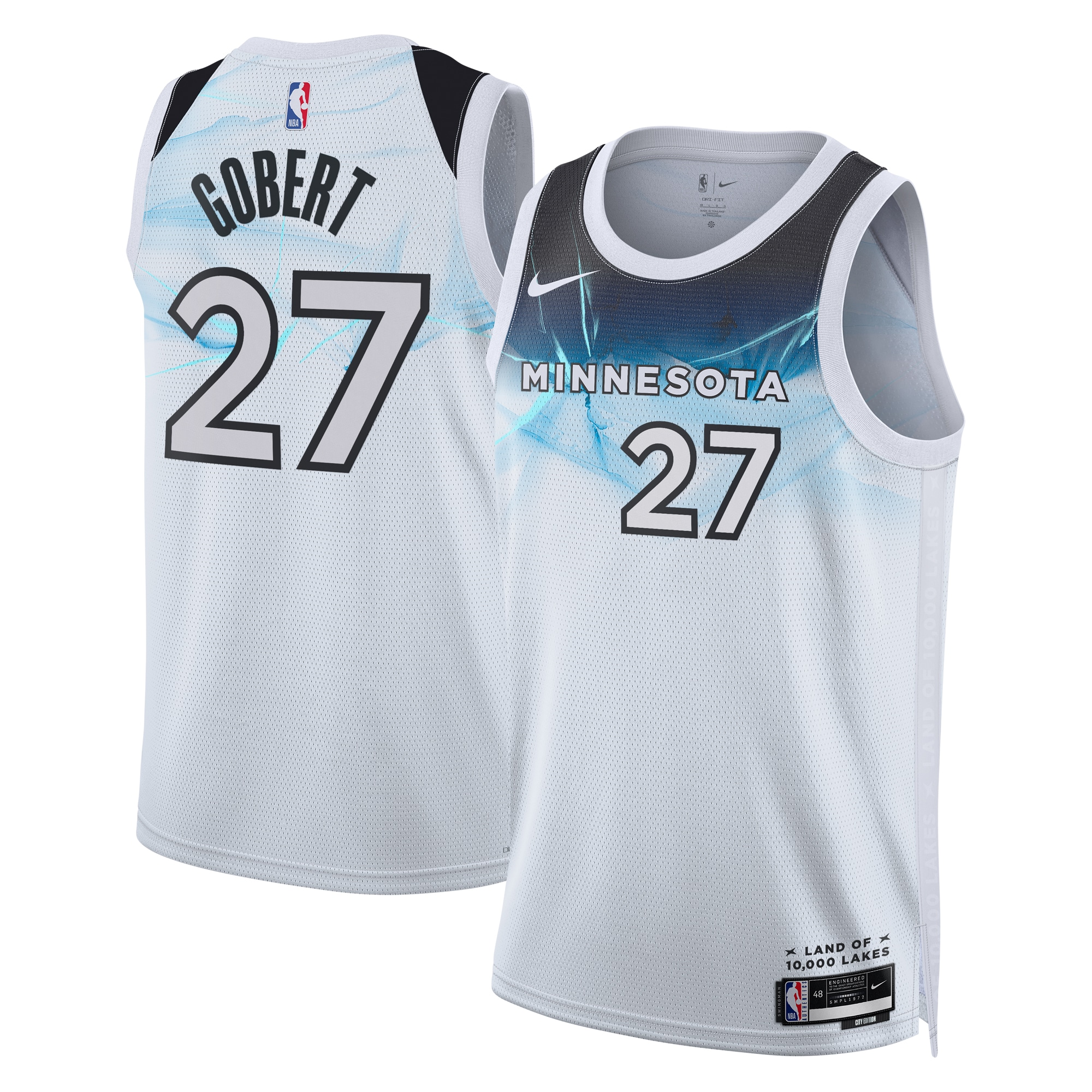 Camiseta City Edition Swingman de los Minnesota Timberwolves 2024 Blanca Rudy Gober Unisex NBA Jersey Unisex