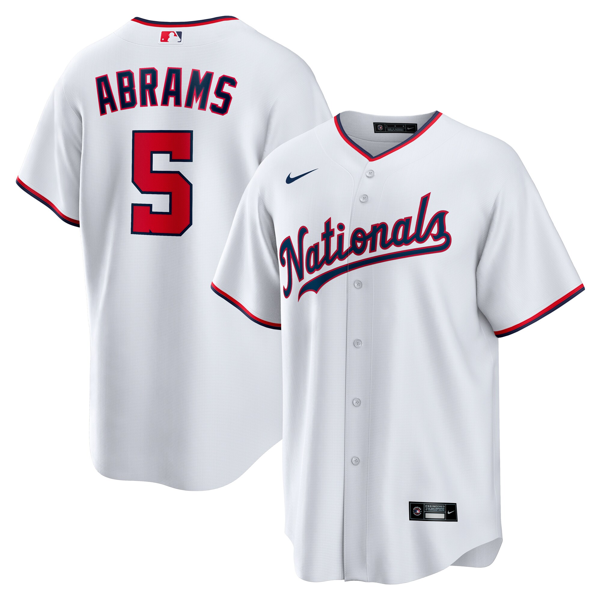 Washington Nationals CJ Abrams White Home Player MLB Jersey Youth