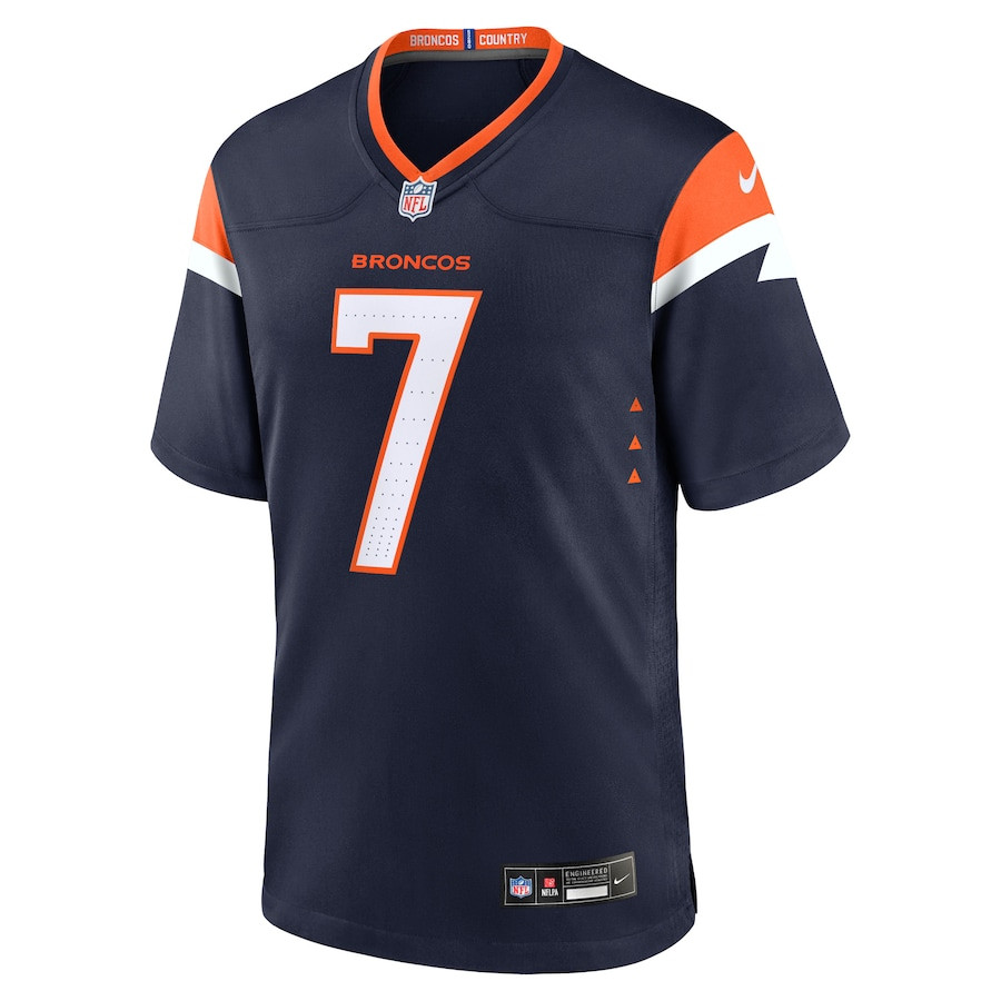 John Elway 7 Denver Broncos Alternate Game Retired Navy NFL Jersey Men's