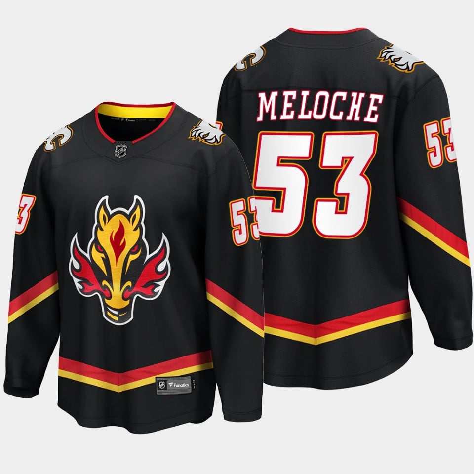 Calgary Flames Nicolas Meloche 53 Alternate Black Breakaway Player NHL Jersey Men's