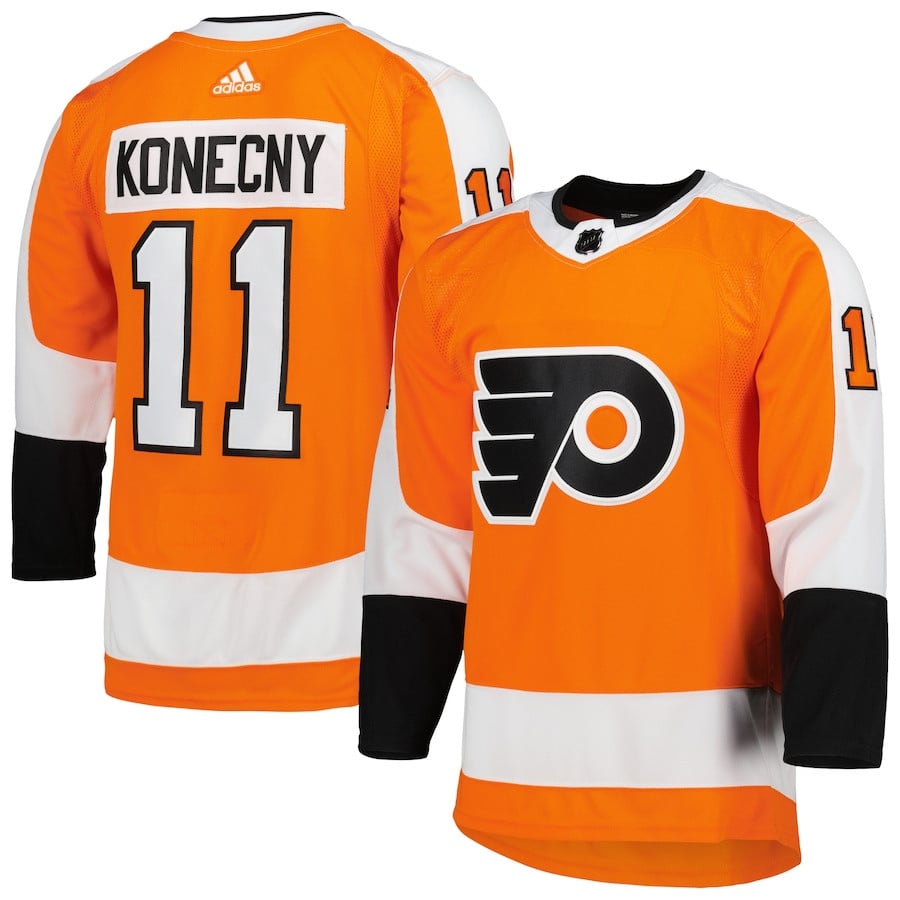 Travis Konecny 11 Philadelphia Flyers Home Primegreen Orange NHL Jersey Men's