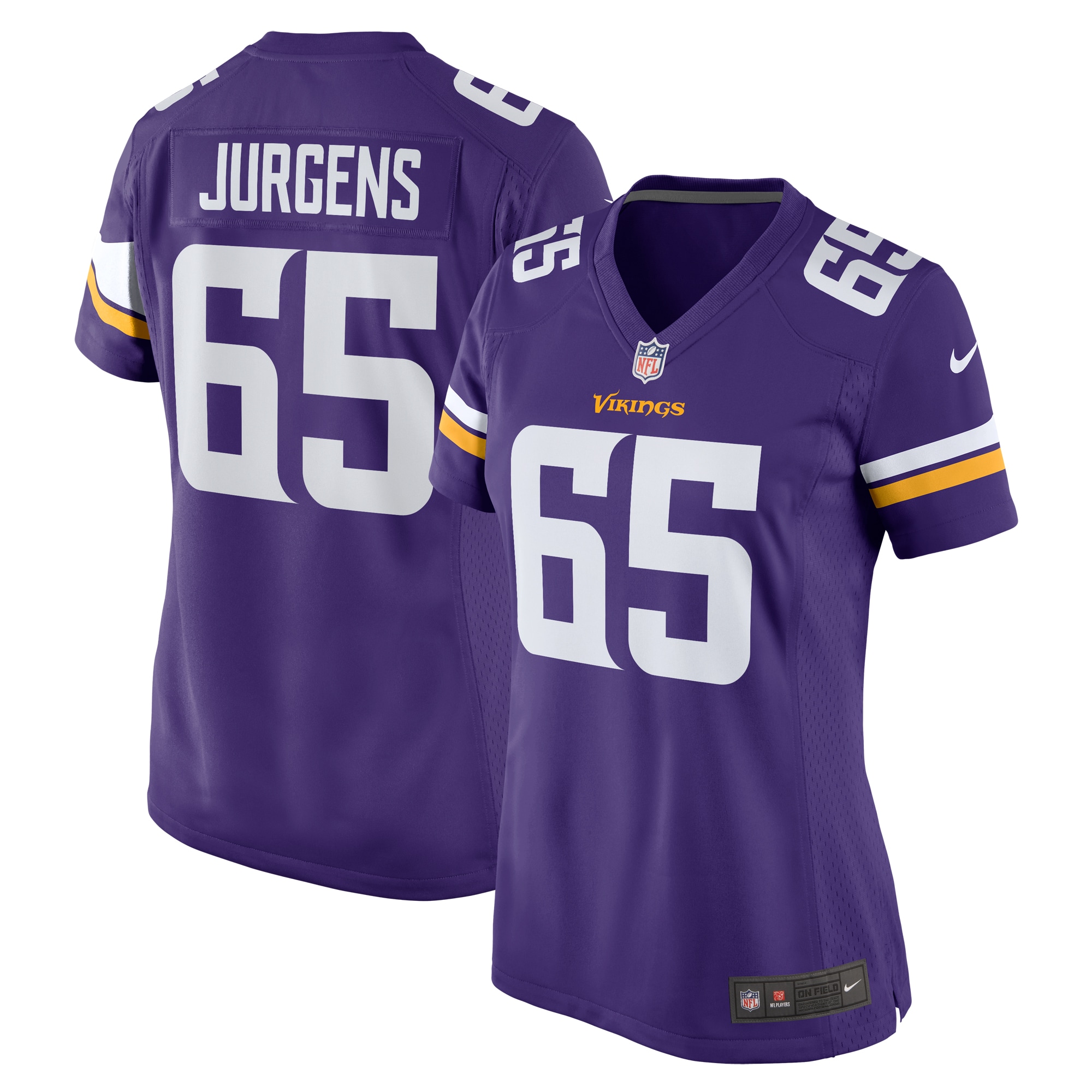 Minnesota Vikings Michael Jurgens Purple Game NFL Jersey Women's