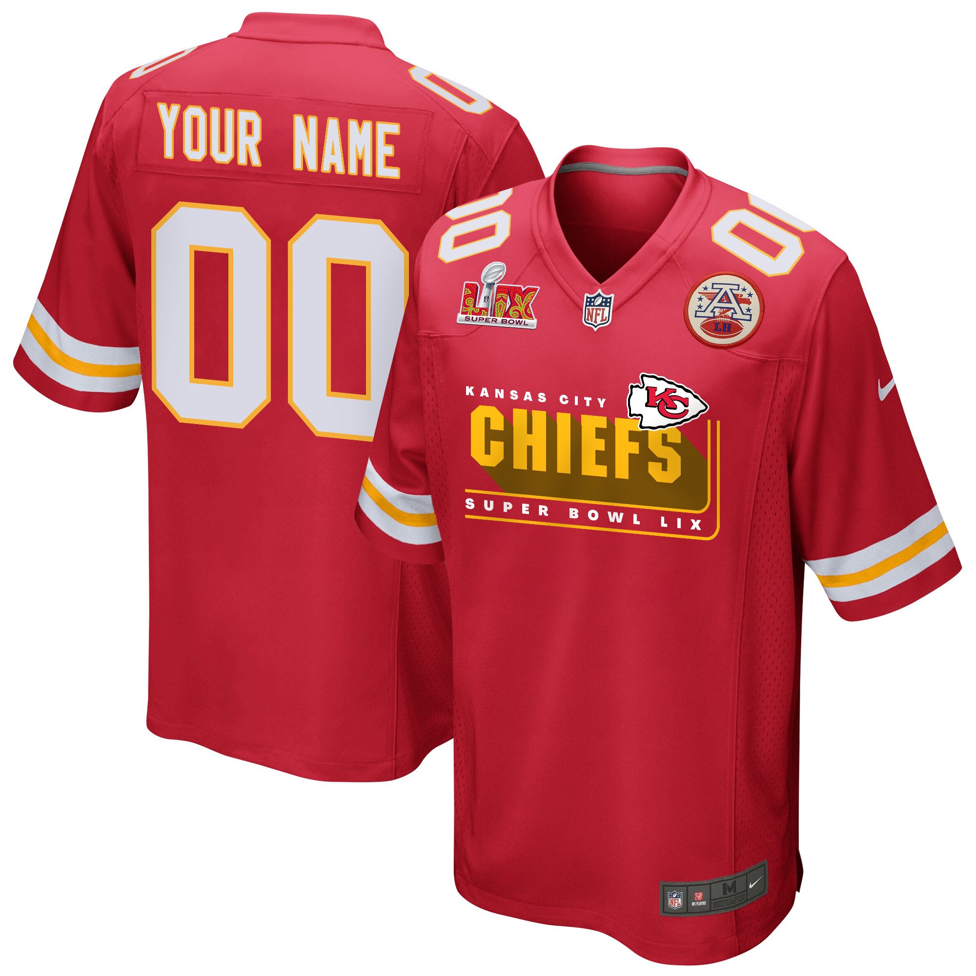 Kansas City Chiefs Super Bowl LIX Champions Big Chiefs Game Custom Red NFL Jersey Men's