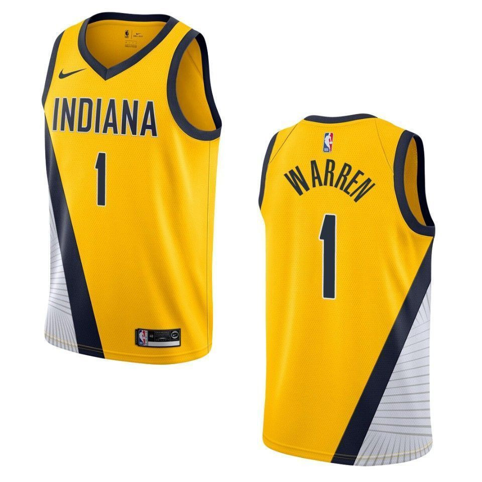 Indiana Pacers 1 T.j. Warren Statement Edition Swingman Yellow NBA Jersey Men's