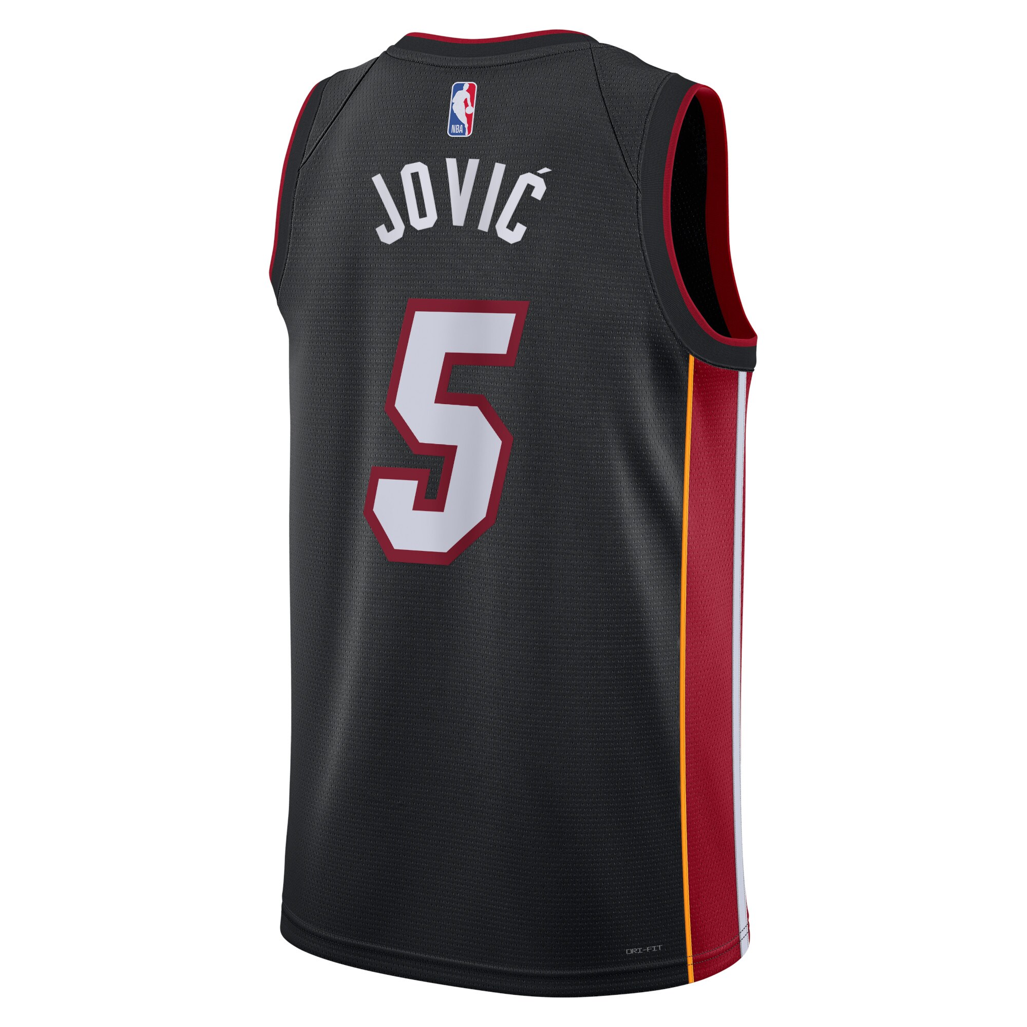 Camiseta Icon Edition Swingman de los Miami Heat Negro Nikola Jovi Unisex NBA Jersey Unisex