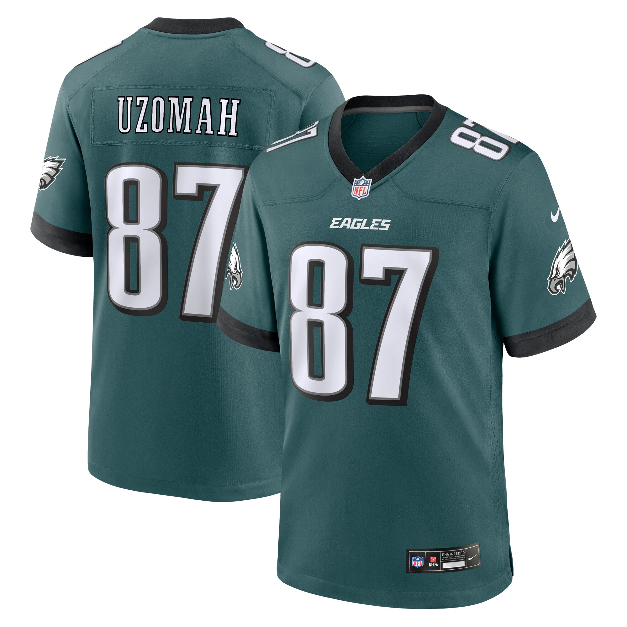 Philadelphia Eagles C.J. Uzomah Midnight Green Team Game NFL Jersey Men's